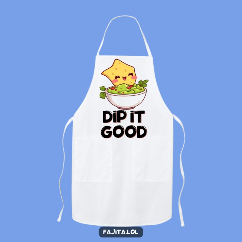 Funny Chip Diving Guacamole Apron: Cook & Laugh with Mexican Flair