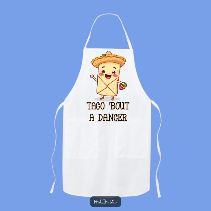 Funny Fajita Wrap Apron: Kitchen Fiesta Sombrero Dancing Chef Gift