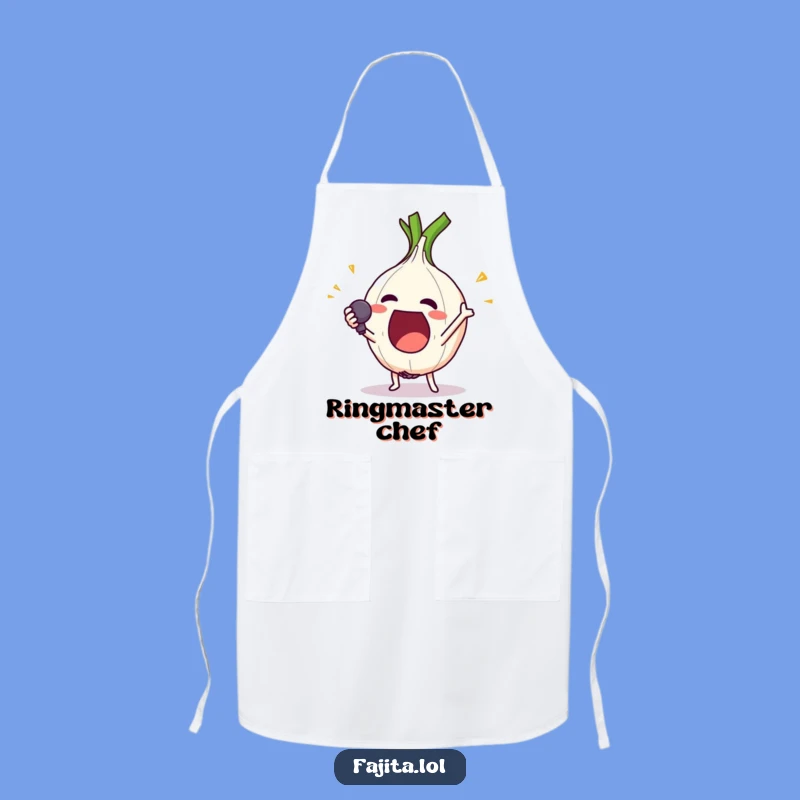 Funny Onion Ring Mic Drop Apron - Comedic Chef Gift for Performers
