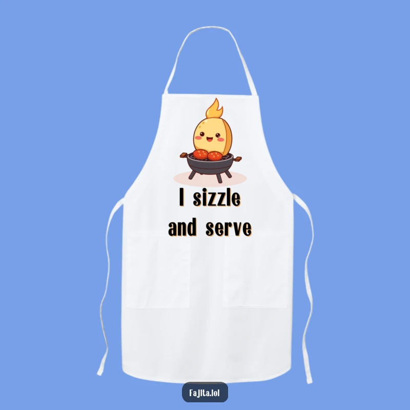 Funny Sizzling Fajita Apron: Happy Grill Cartoon Gift for Home Cooks
