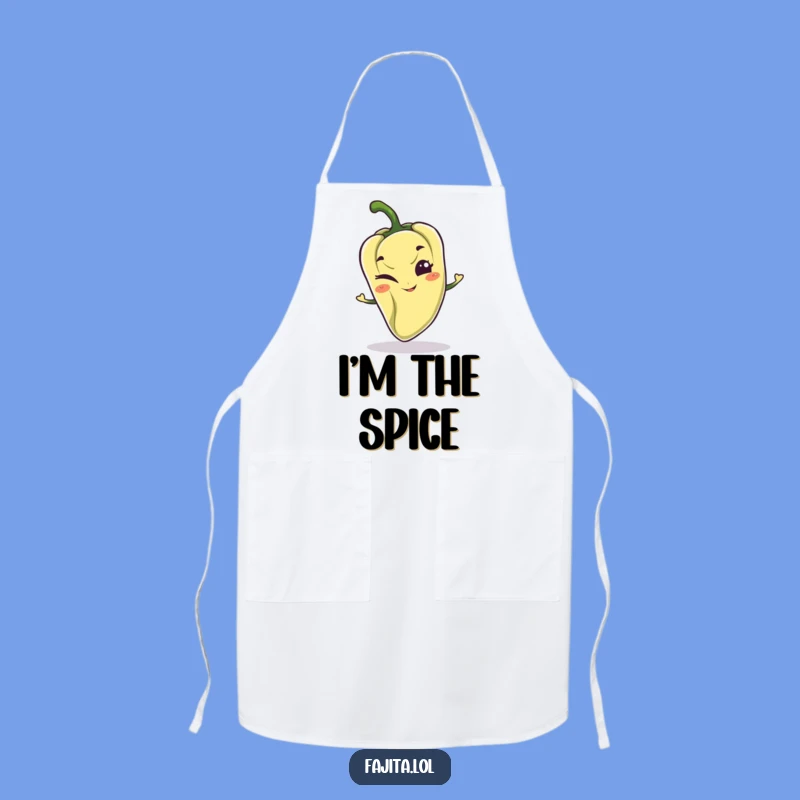 Funny Winking Pepper Apron: Mischievous Character Gift for Cooks Who Joke