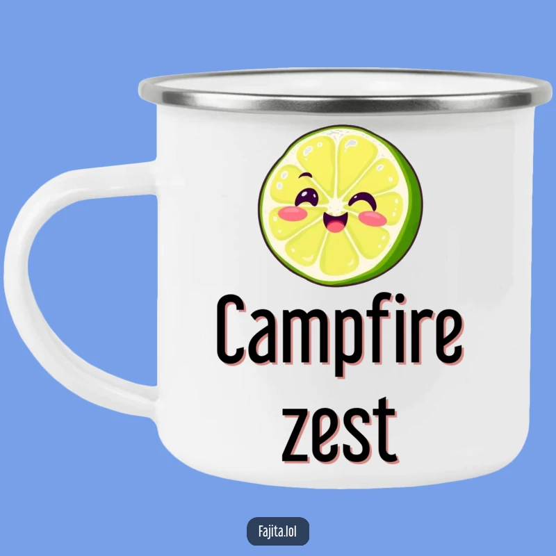 Durable Funny Wiggling Lime Slice Camping Mug - Smiling Outdoor Fun, Adventure Gift