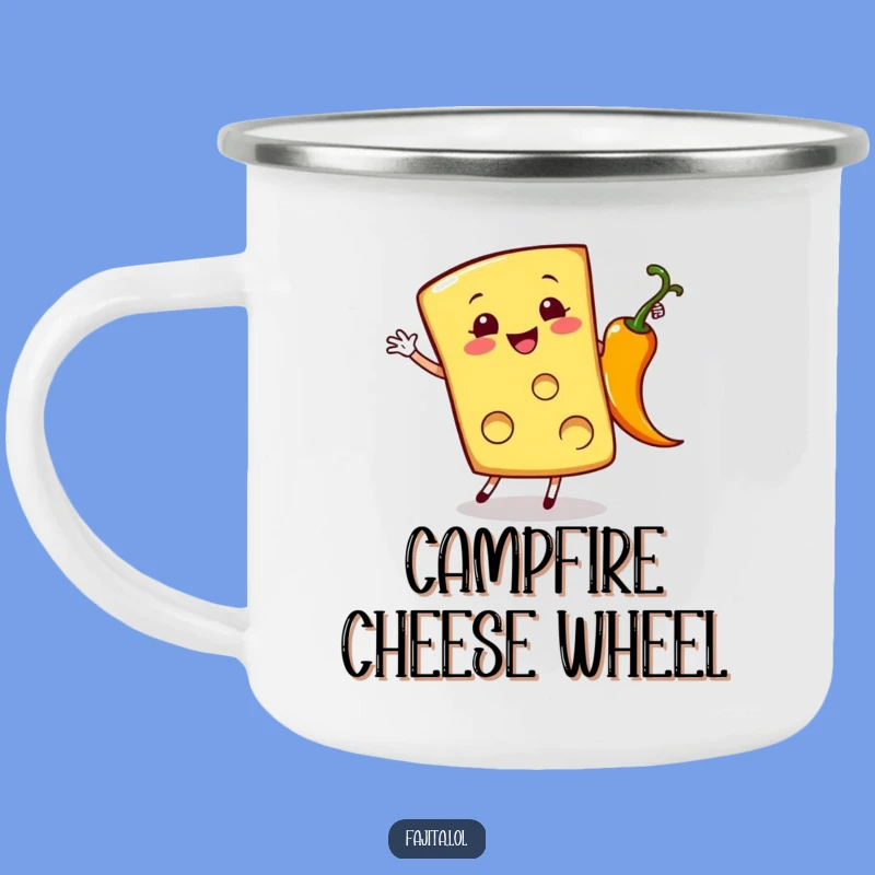 Funny Cheese Slice Camping Mug: Cartwheel Pepper Outdoor Cup Gift