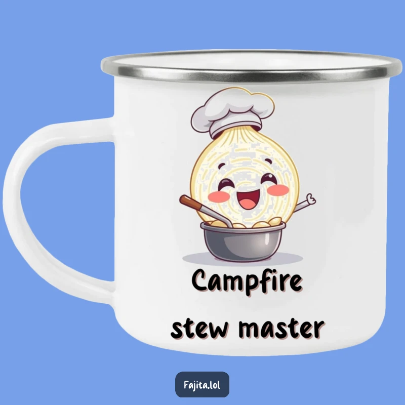 Funny Onion Chef Camping Mug: Adventure Fuelled by Culinary Fun