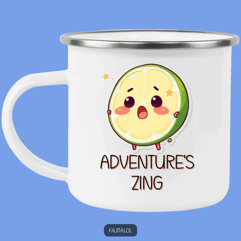 Funny Surprised Lime Camping Mug - Adventure Squeeze for Trail Cheers