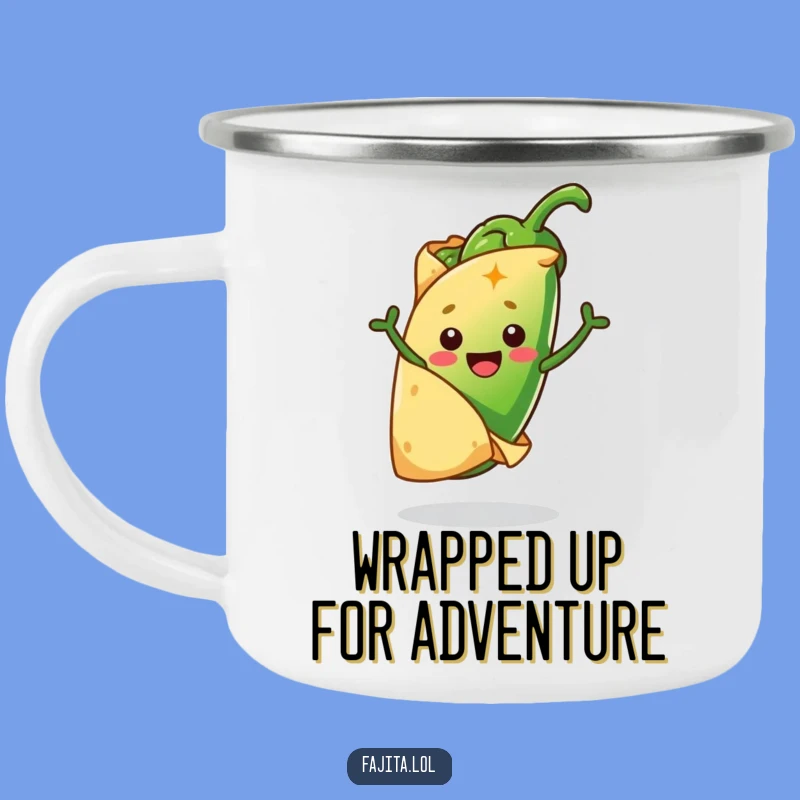 Funny Tortilla and Jalapeño Camping Mug: Comedic Campfire Companion for Spice Lovers