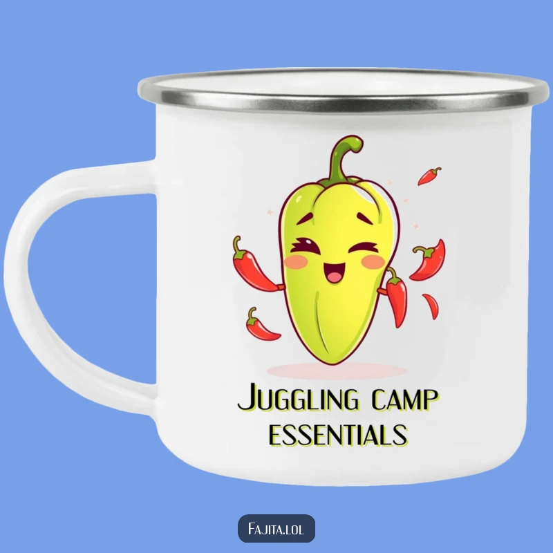 Funny Winking Fajita Pepper Camping Mug: Comedic Campfire Companion for Spice Lovers