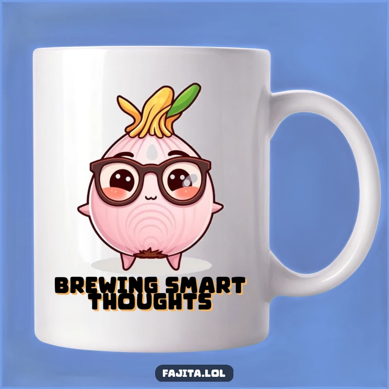 Funny Studious Fajita Onion Mug: Comedic Gift for Book Lovers & Foodies