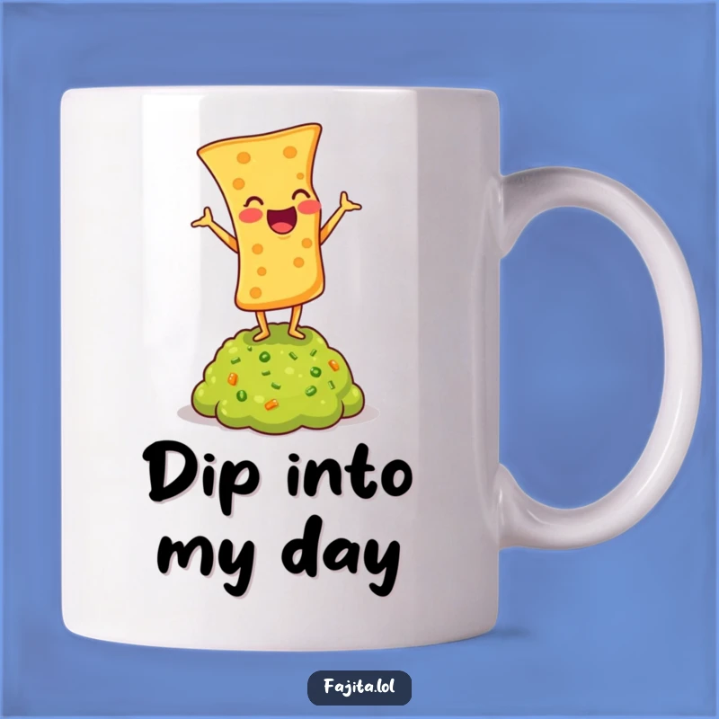 Funny Tortilla Chip Guacamole Headstand Mug: Hilarious Mexican Food Gift