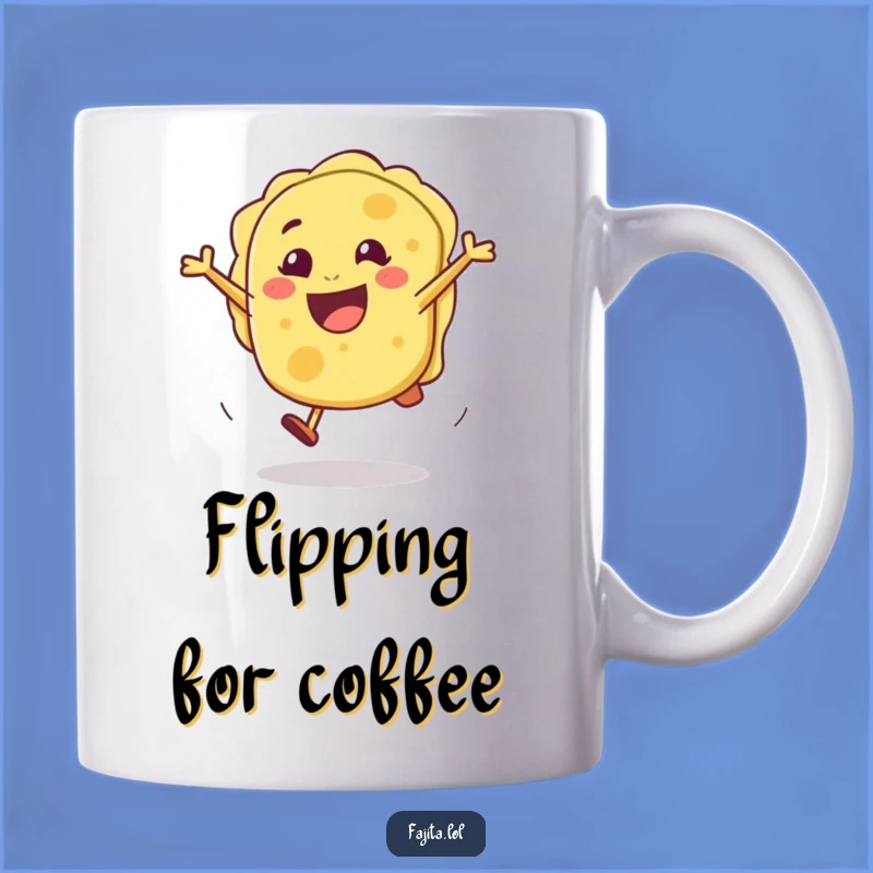 Funny Tortilla Cartwheel Mug: Happy Food Character Gift for Joyful Mornings