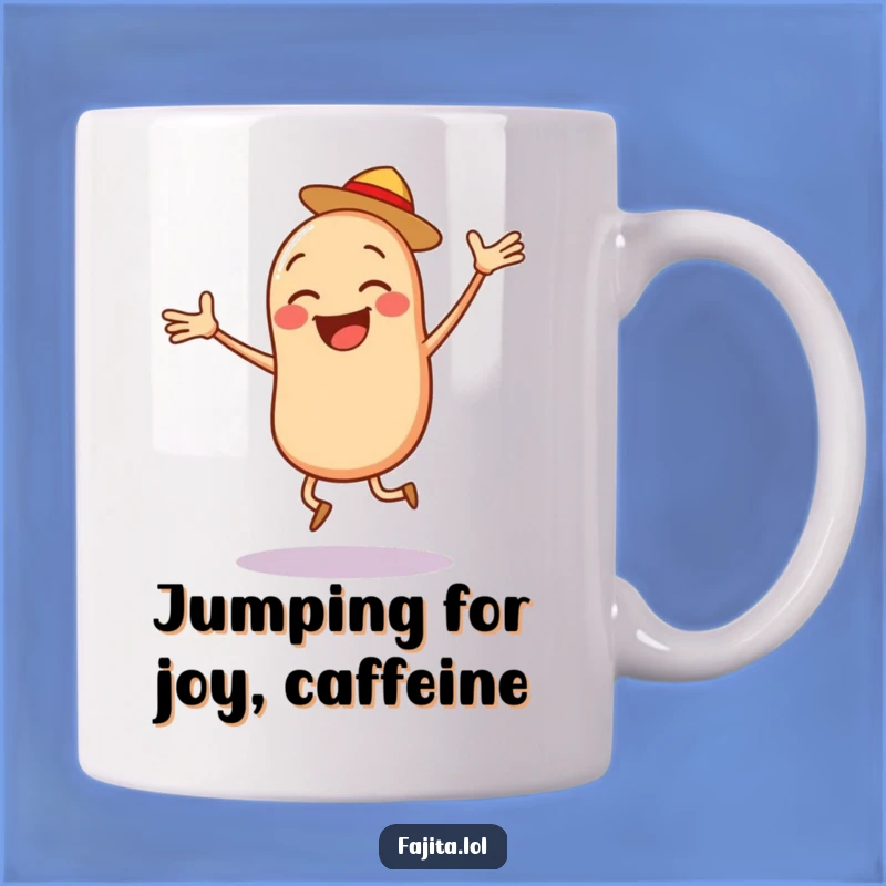 Funny Bean Salsa Mug: Joyful Character Design, Energetic Funny Gift for Fitness Fans