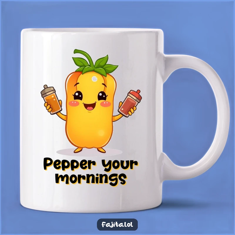 Funny Bell Pepper Juggling Spices Mug: Hilarious Kitchen Gift for Spice Lovers