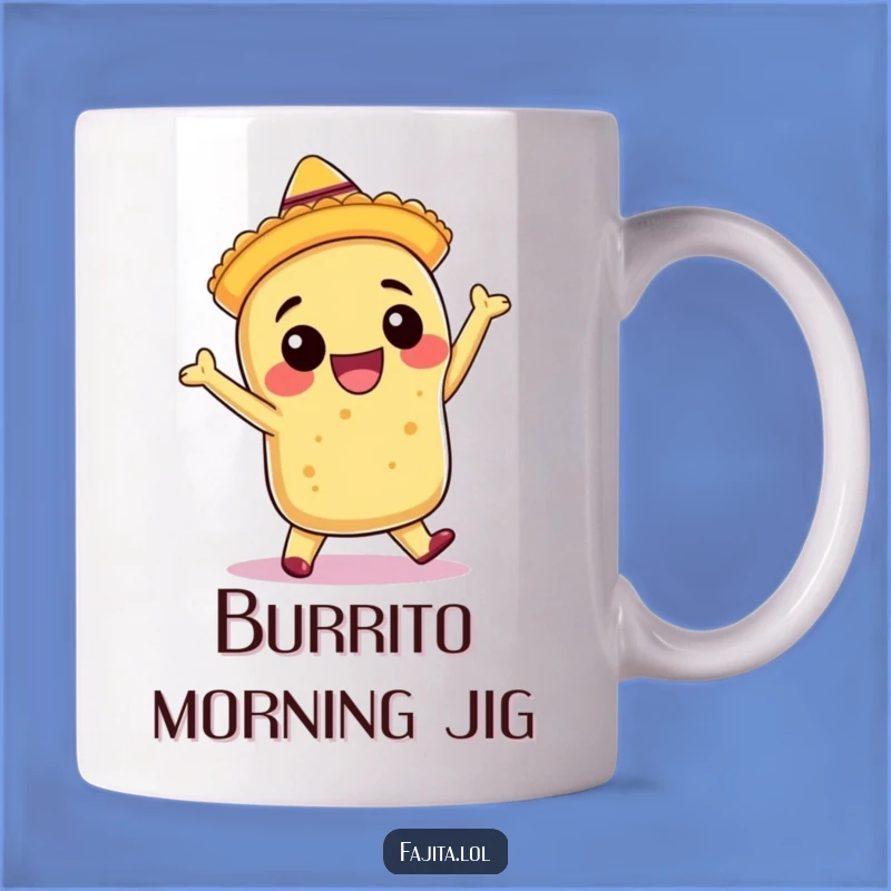 Funny Burrito Dancer Mug - Enthusiastic Sombrero Fiesta, Perfect Gift!