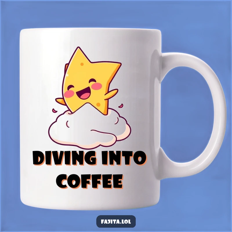Funny Nacho Dive Mug - Mischievous Chip, Perfect Snack Gift!