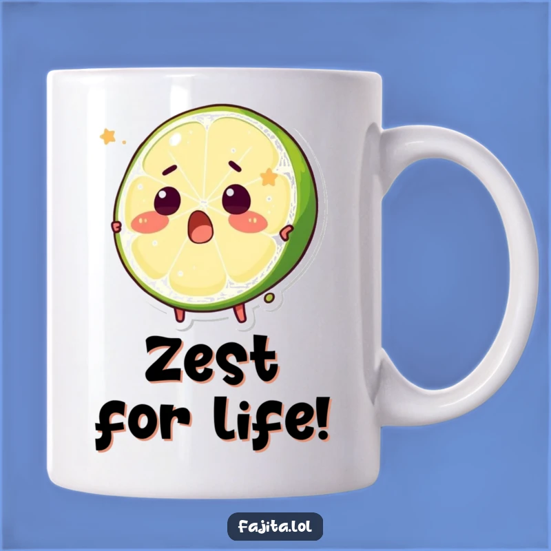 Funny Surprised Lime Mug - Hilarious Citrus Squeeze Gag Gift