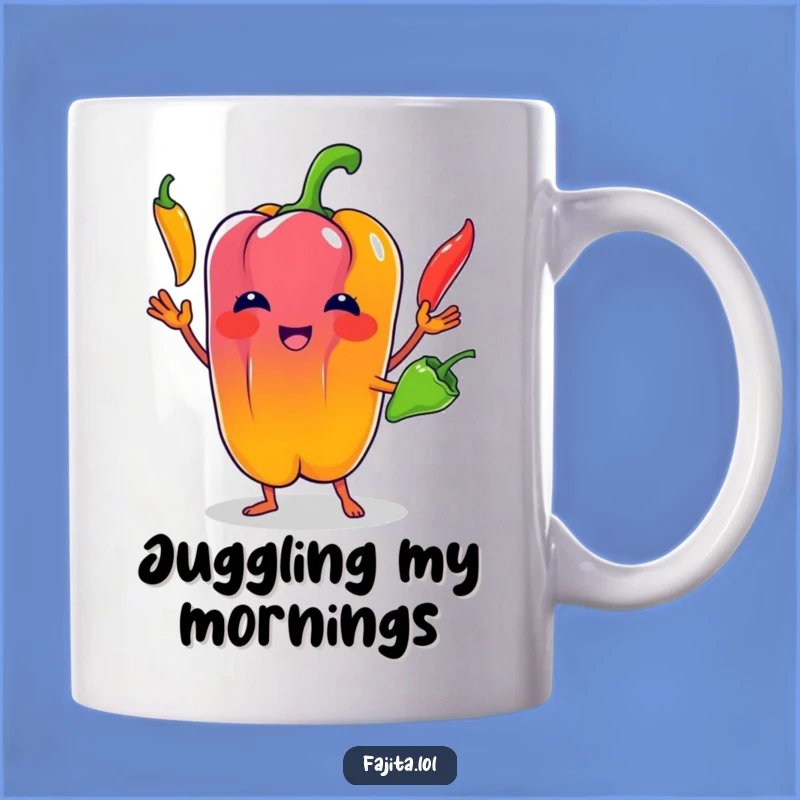Funny Bell Pepper Juggler Mug: A Hilarious Gift for Veggie Lovers and Circus Fans
