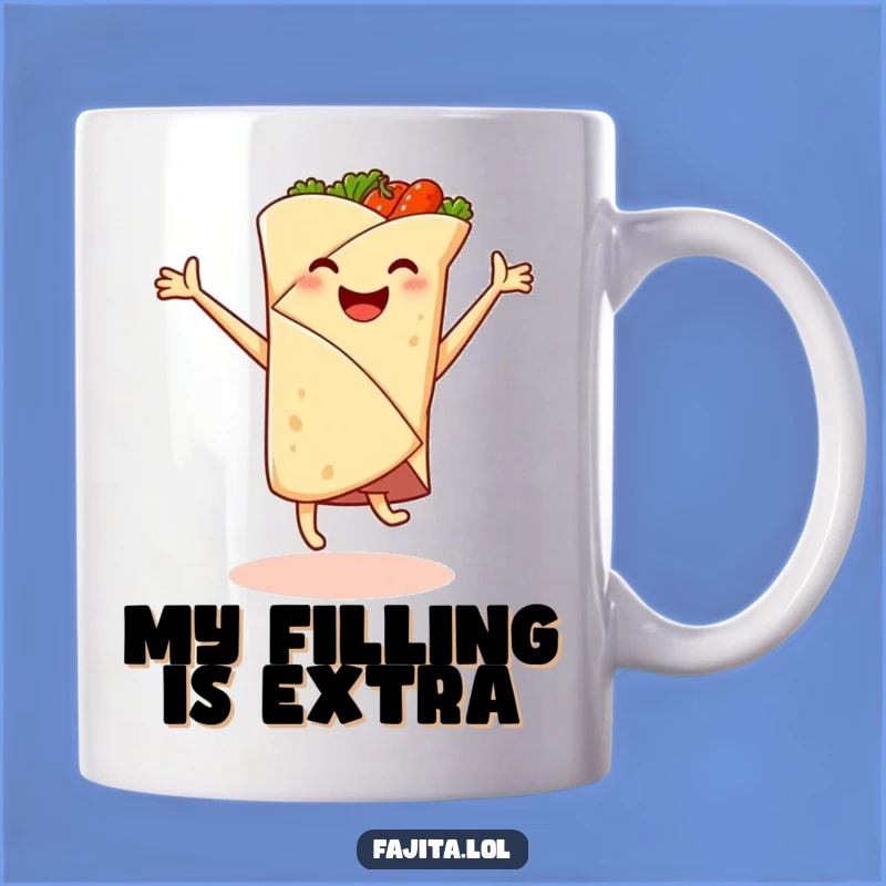 Funny Fajita Wrap Cartwheel Mug - Hilarious Foodie Gift for Fiesta Lovers