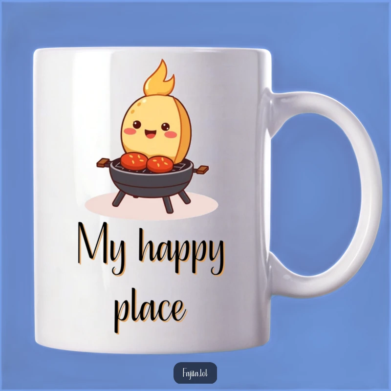 Funny Sizzling Fajita Mug: Happy Cartoon Grill Fiesta Gift for Food Lovers