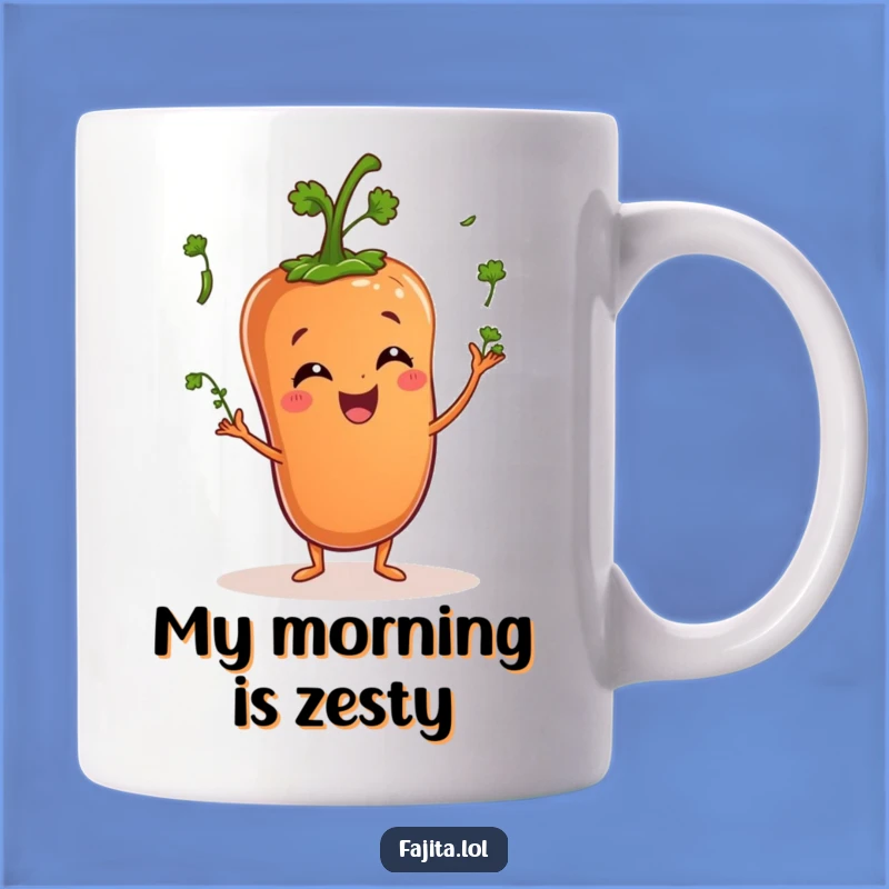Funny Pepper Juggling Cilantro Mug - Hilarious Veggie Humor Gift