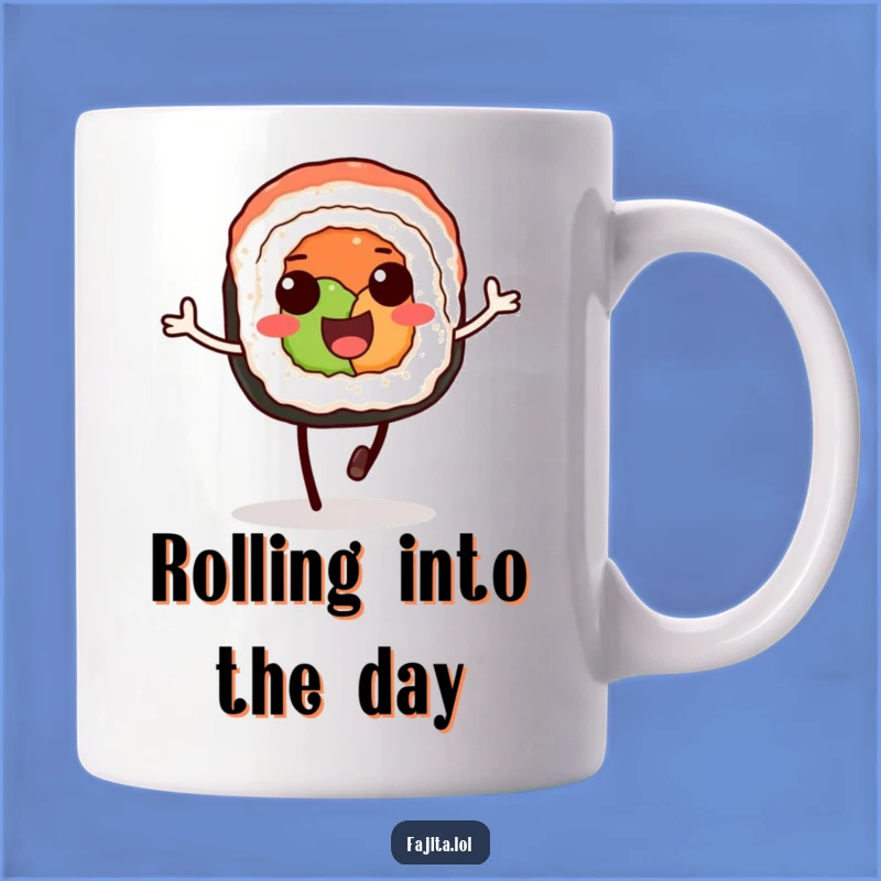 Funny Sushi Hopper Mug - Delighted Roll, Perfect Asian Food Gift!