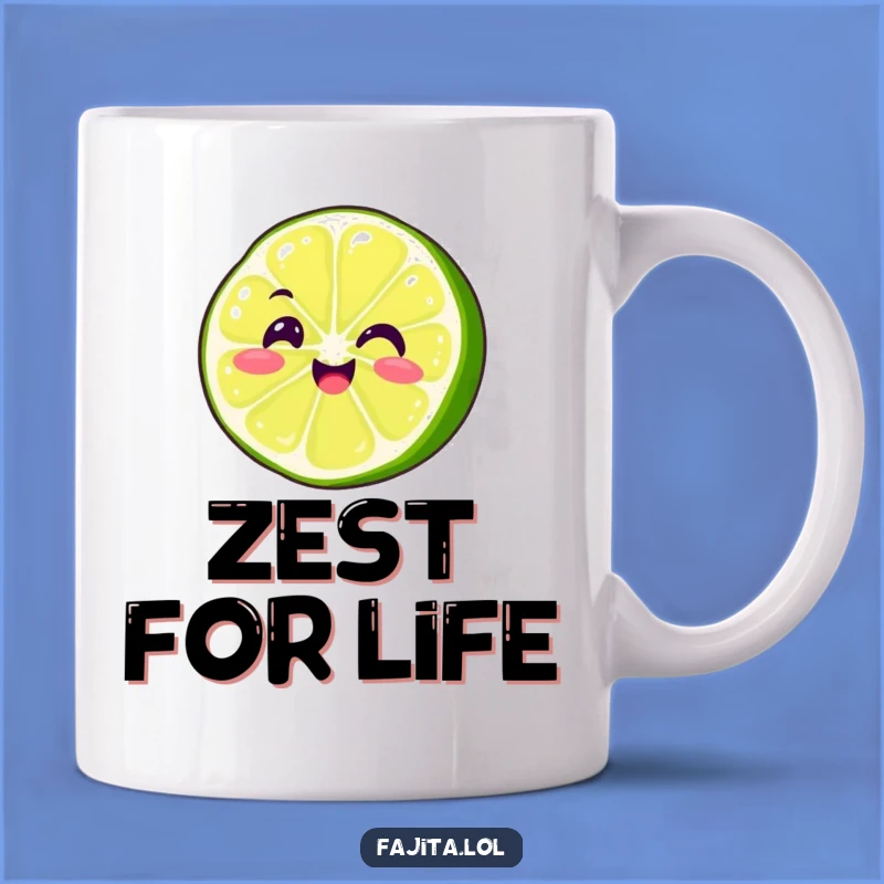 Funny Wiggling Lime Slice Mug - Smiling Fajita Ingredient, Perfect Zesty Gift