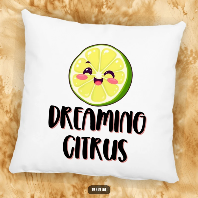 Funny Fajita Lime Slice Pillow featuring a smiling, wiggling character, offering comfort and a splash of playful humor.