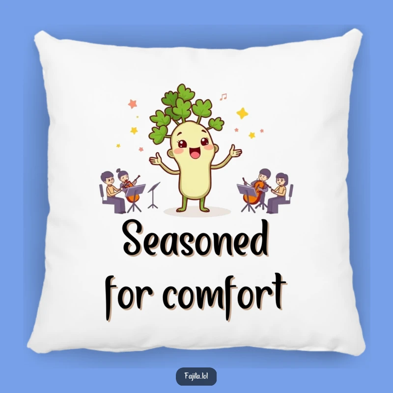 Funny Cilantro Conductor Pillow - Soft Spice Symphony Cushion, Cozy Gift