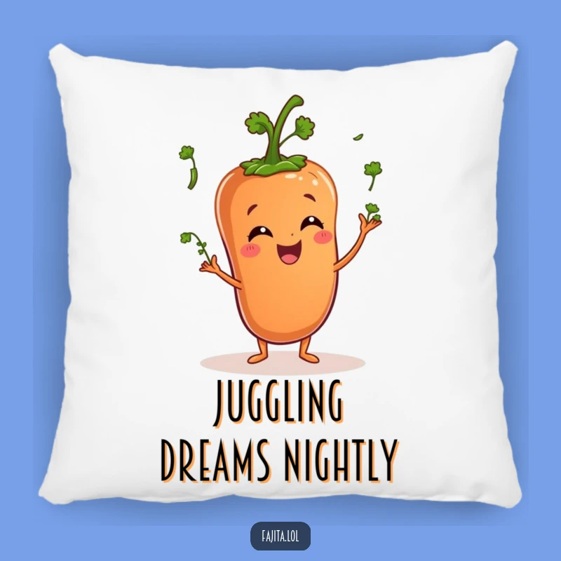 Funny Pepper Juggling Cilantro Pillow - Cozy Accent for Veggie Lovers