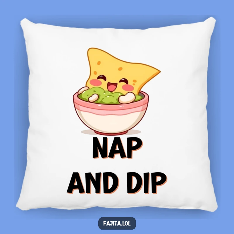 Funny Tortilla Chip Guacamole Pillow - Comfy Chip Dive Cushion