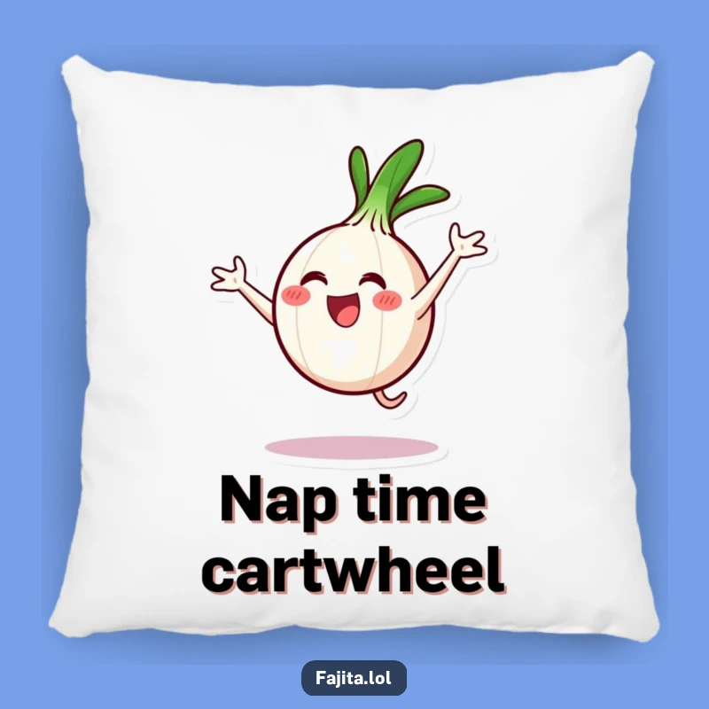 Funny Onion Ring Cartwheel Pillow - Soft Joyful Cushion, Cozy Celebration Gift