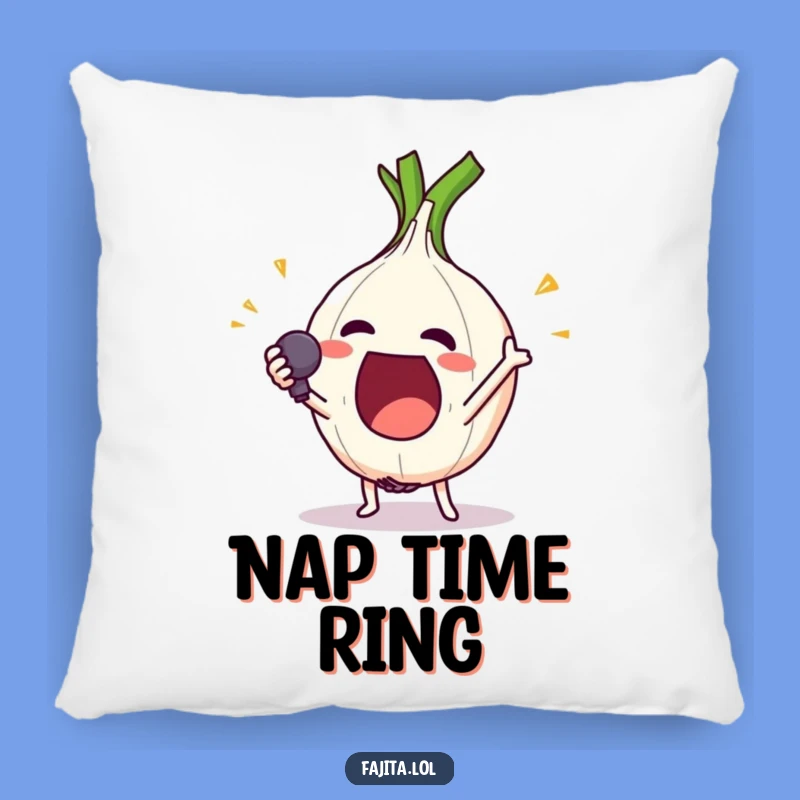 Funny Onion Ring Mic Drop Pillow - Comfy Comedic Cushion Gift