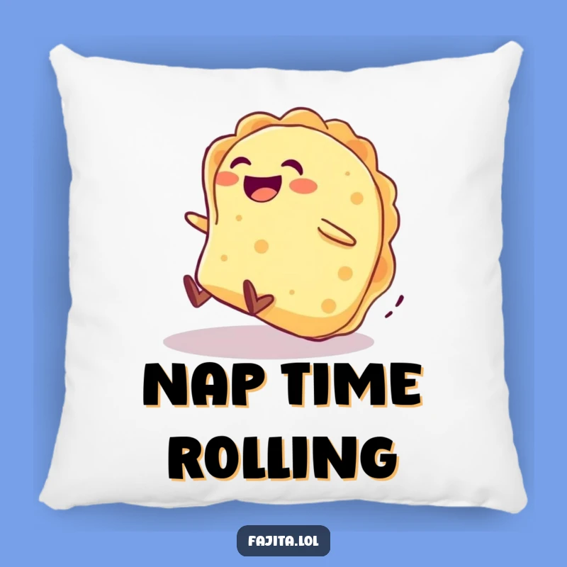 Funny Tortilla Rolling Downhill Pillow - Cozy Cushion for Foodie Fun