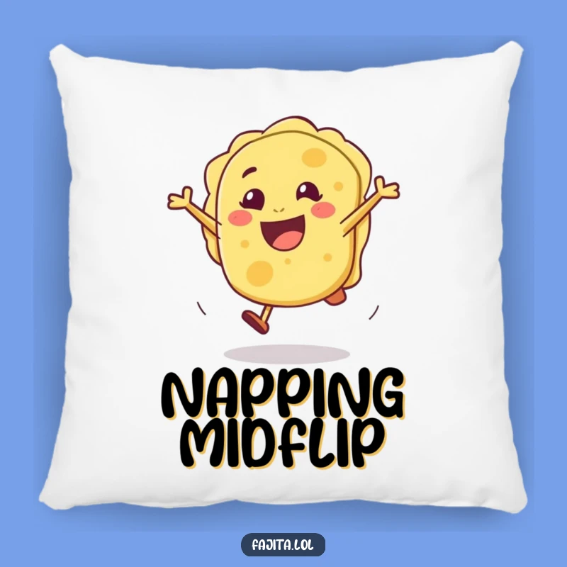 Funny Tortilla Cartwheel Pillow: Cozy Comfort with Cheerful Flair