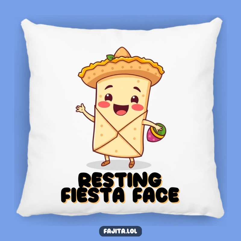 Funny Fajita Wrap Pillow: Cozy Sombrero Dancing Fiesta Cushion Gift