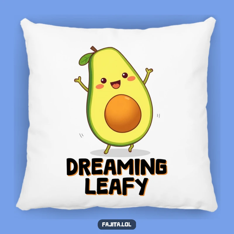 Soft Funny Cartwheeling Avocado Slice Pillow - Cheerful Comfort, Cozy Humor Decor