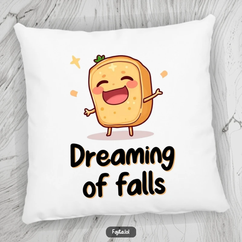 Funny Fajita Ingredient Slice Pillow featuring a comedic trip, offering comfort and a touch of slapstick humor.