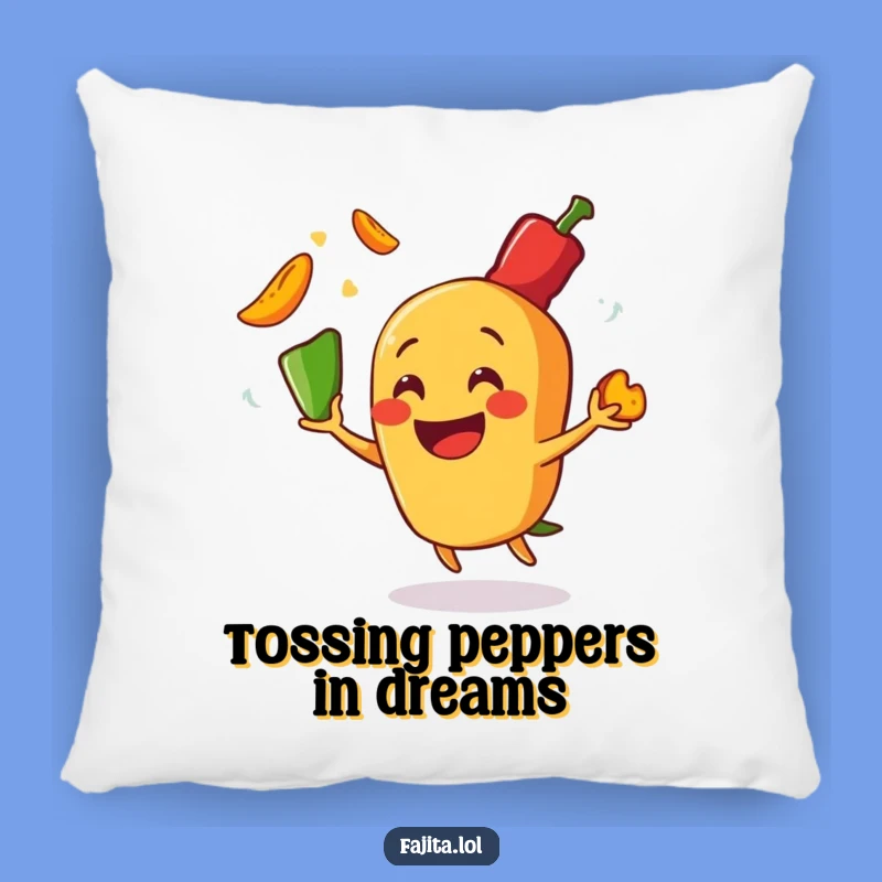 Funny Fajita Pepper Juggler Pillow: Soft Comfort, Sizzling Humorous Accent