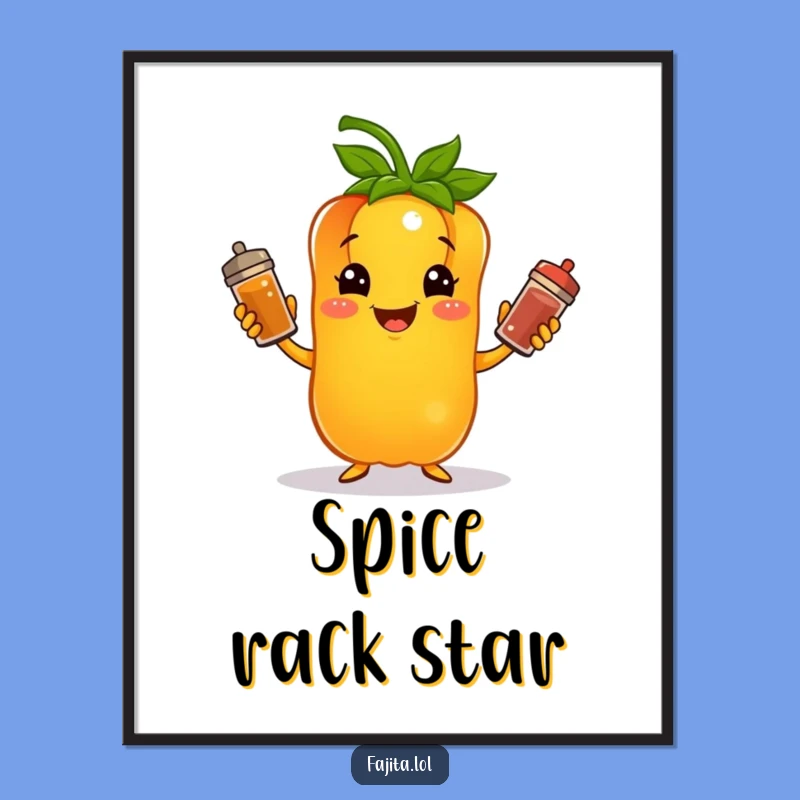 Funny Bell Pepper Juggling Spices Digital Art: Instant Hilarious Kitchen Decor