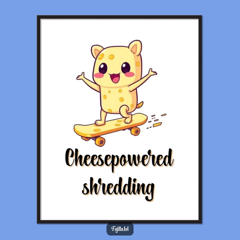 Funny Fajita Skateboarder Digital Art: Cheesy Decor, Hilarious Gift File