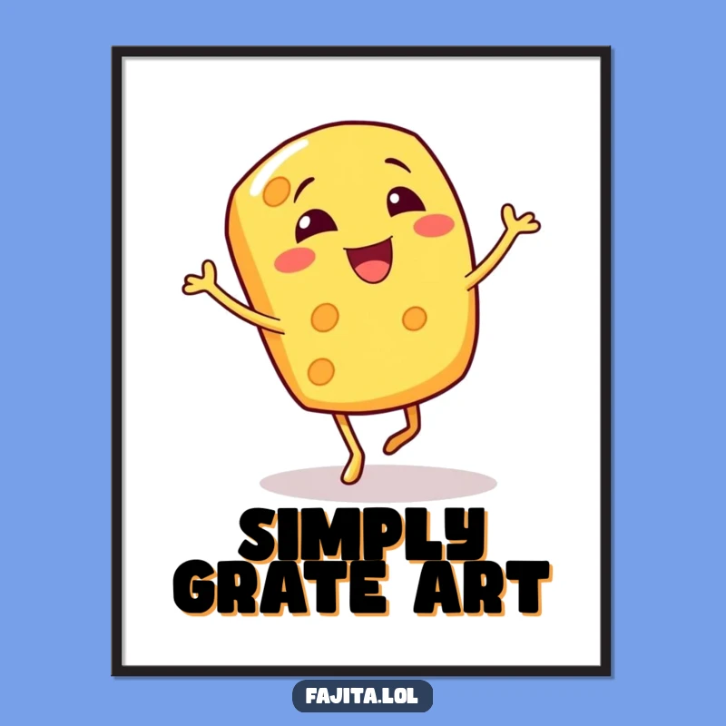 Funny Giggling Cheese Shred Print - Instant Cheesy Jig Wall Art