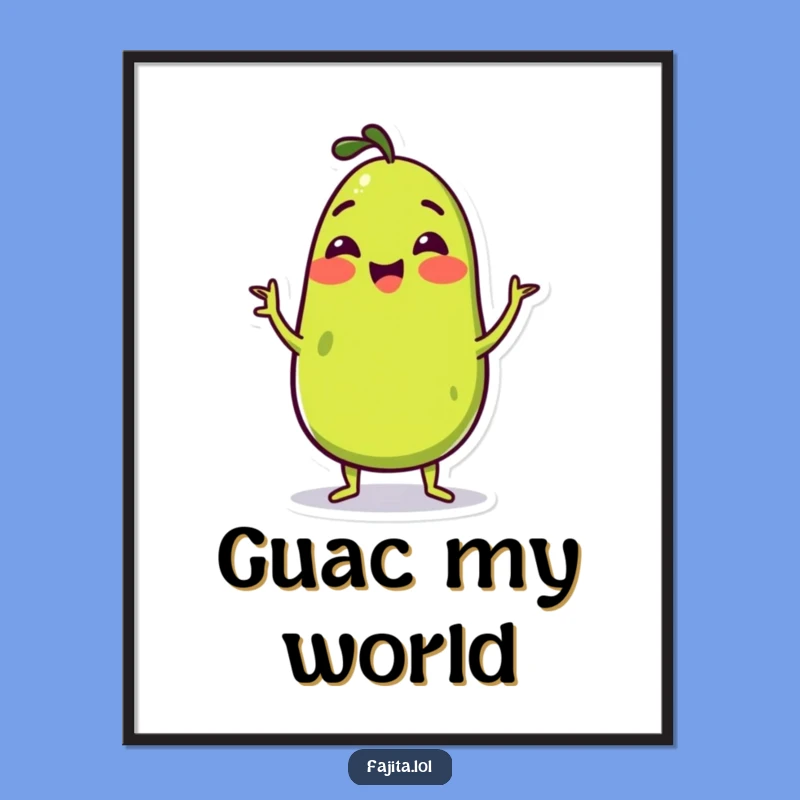 Funny Guacamole Wiggle Digital Art: Printable Avocado Dancing Download, Unique Funny Gift