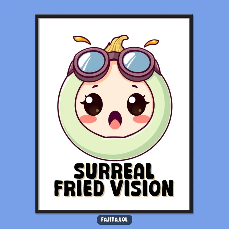 Funny Onion Ring Digital Art: Goofy Goggle Surprise Wall Decor Gift