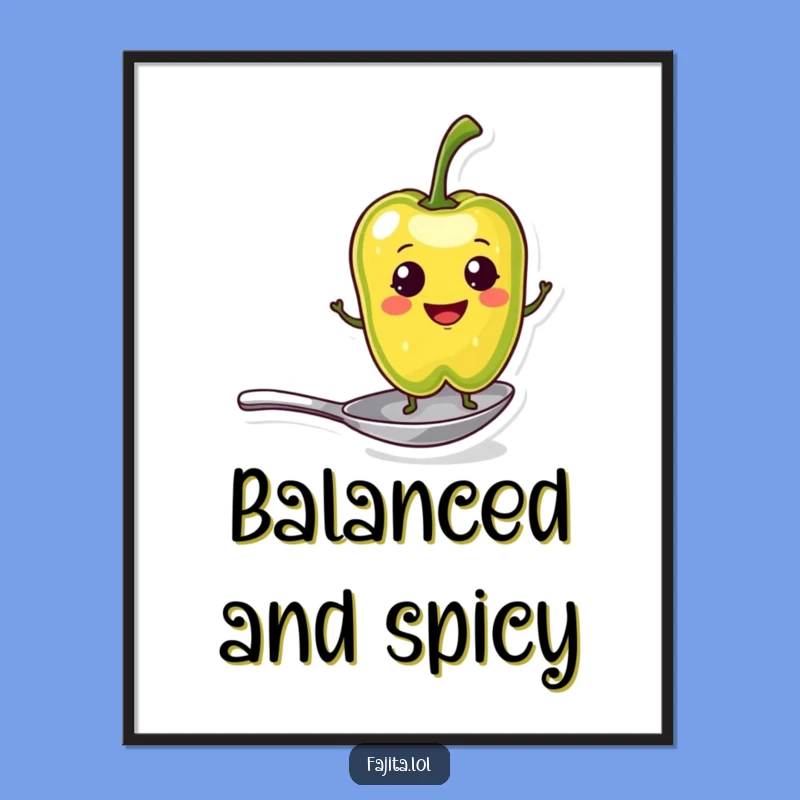 Funny Pepper Slice Digital Art: Printable Spoon Character Download, Unique Funny Gift