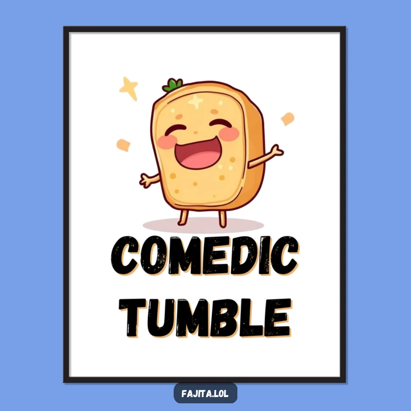 Funny Tripping Fajita Slice Digital Art Print - Comedic Action, Instant Download Gift