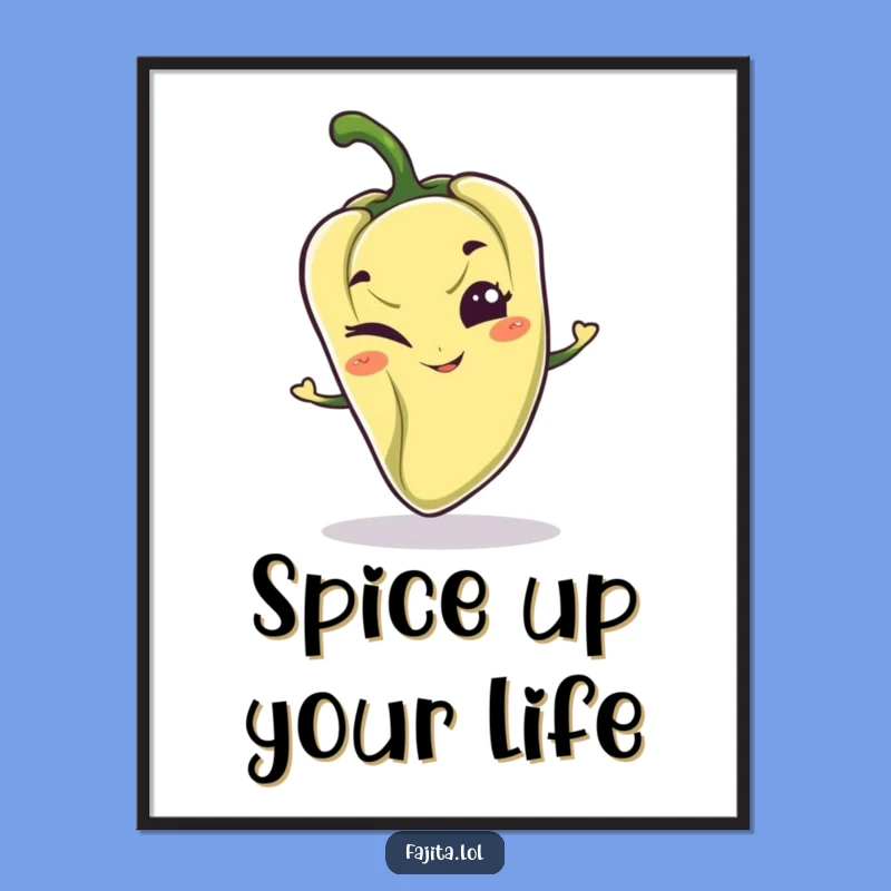 Funny Winking Pepper Digital Art: Mischievous Character Decor for Playful Spaces