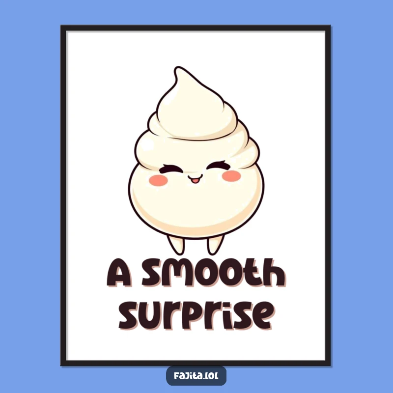 Funny Winking Sour Cream Print - Instant Creamy Wall Art