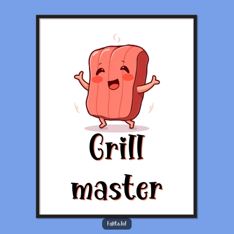 Funny Dancing Meat Strip Digital Art: Instant Hilarious BBQ Wall Decor