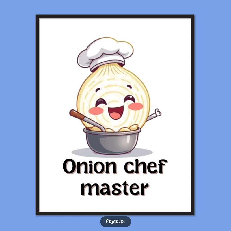Funny Onion Chef Digital Art: Instant Culinary Charm for Your Walls