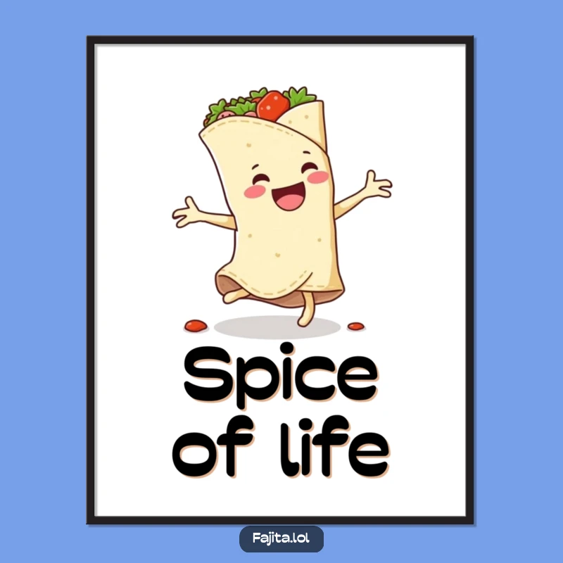Funny Fajita Wrap Cartwheel Digital Art: Instant Hilarious Spicy Wall Decor