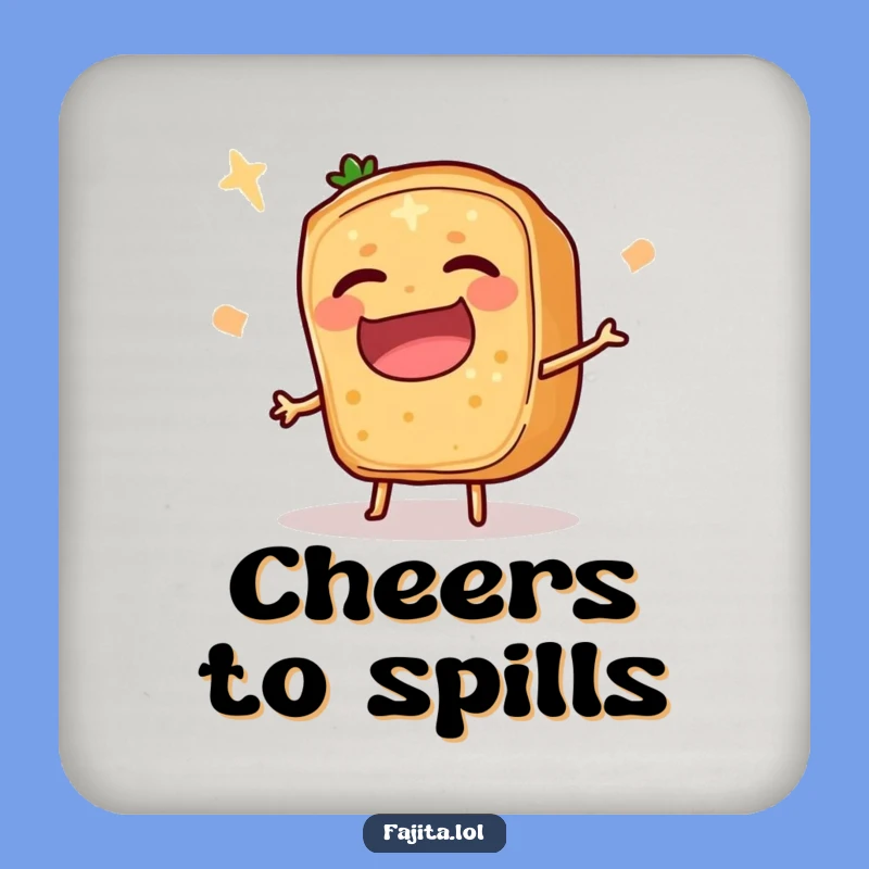 Set of Funny Tripping Fajita Slice Coasters - Comedic Mishap, Tabletop Humor Gift